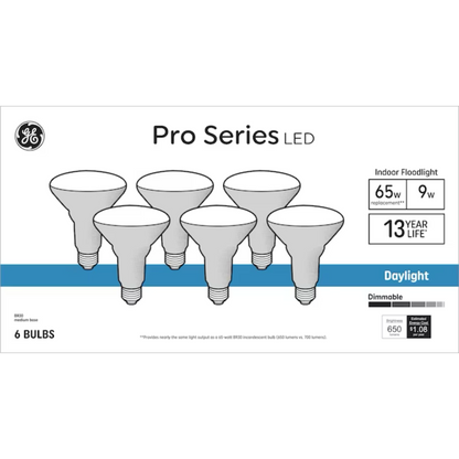 GE Pro Series 65-Watt EQ BR30 Daylight Medium Base (e-26) Dimmable LED Light Bulb - 71223215