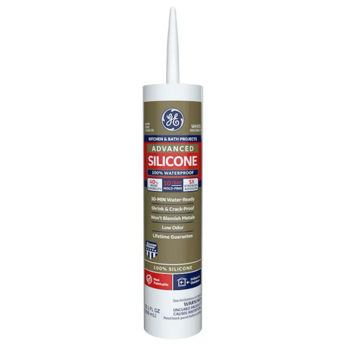 GE Advanced Silicone 2 Kitchen and Bath, Tub and Tile 10.1-oz White Silicone Caulk - 71223254