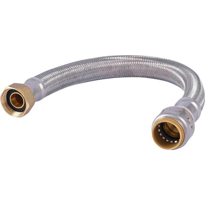 GE SharkBite Max 3/4 in. Push-to-Connect x 3/4 in. FIP x 12 in. Braided Stainless Steel Water Heater Connector - UR3088FX12
