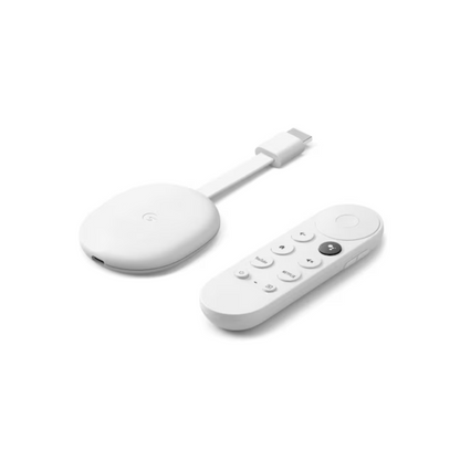 GE Google Chromecast with Google TV 4K HDR Streaming Media Player Google Assistant Voice Control in Snow - 21223010