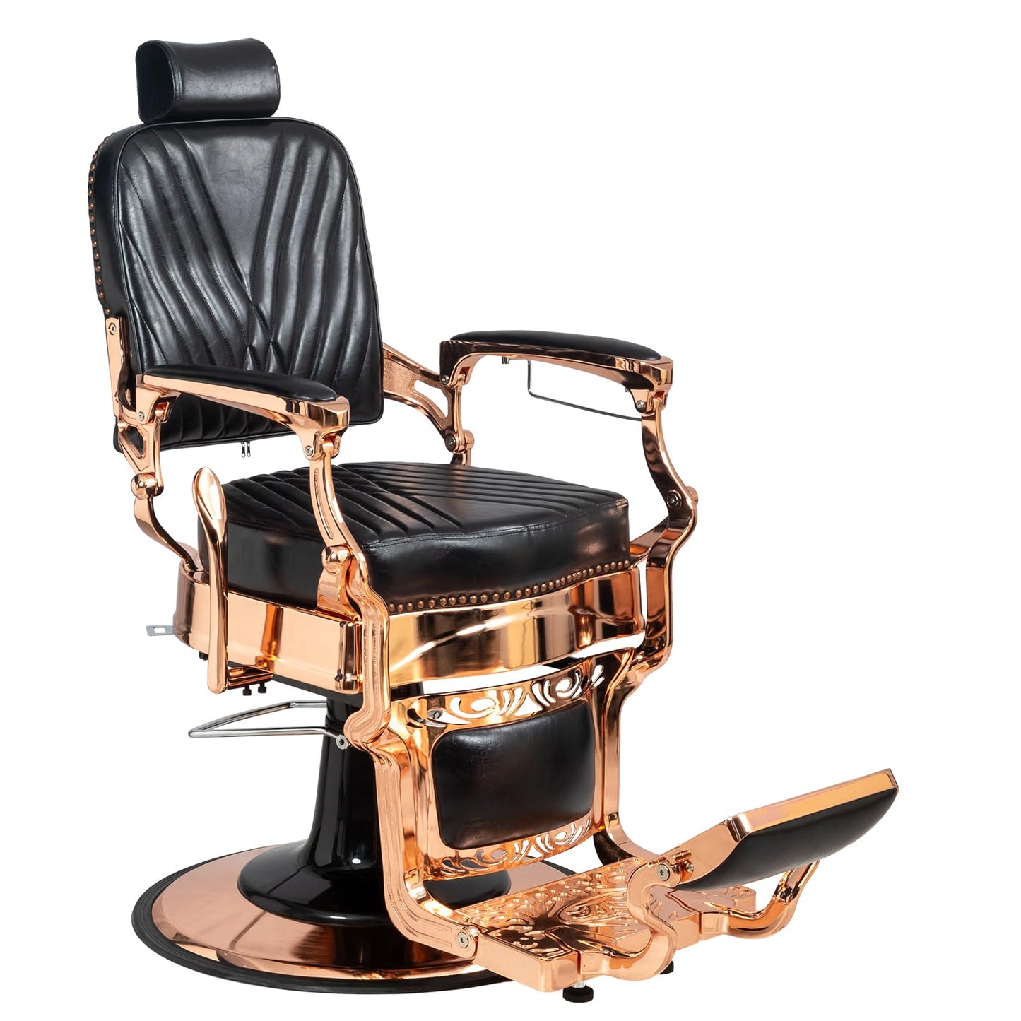 OmySalon PH699 Vintage Style Heavy Duty Hydraulic Recline Square Twill Backrest Barber Chair - G59000699