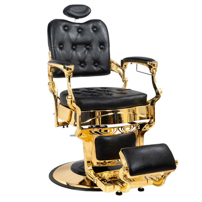 OmySalon PH705 Vintage Style Heavy Duty Hydraulic Recline Square Backrest Barber Chair - G59000705