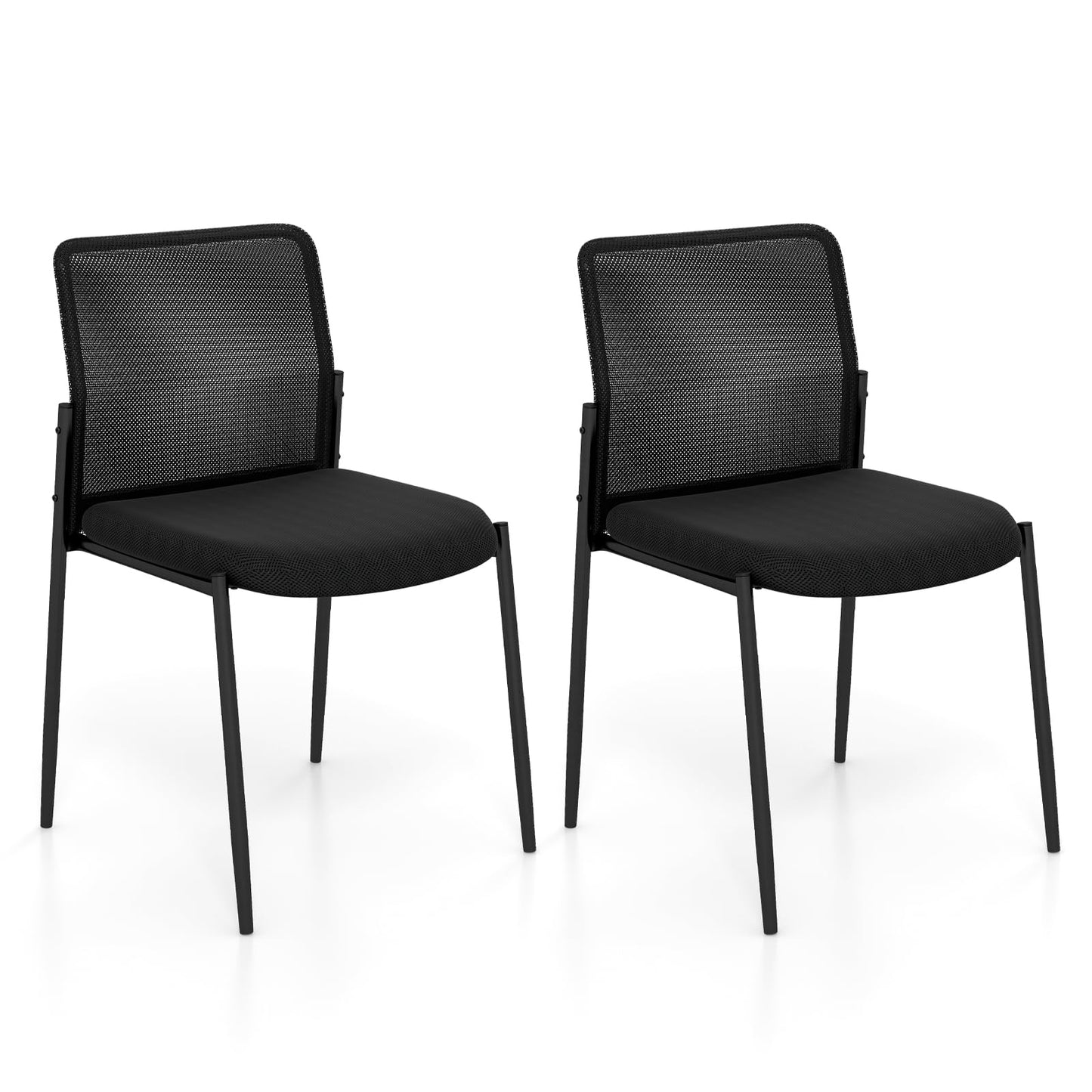 Tangkula Stackable Conference Room Chairs Set - 3*CB10599DK-2