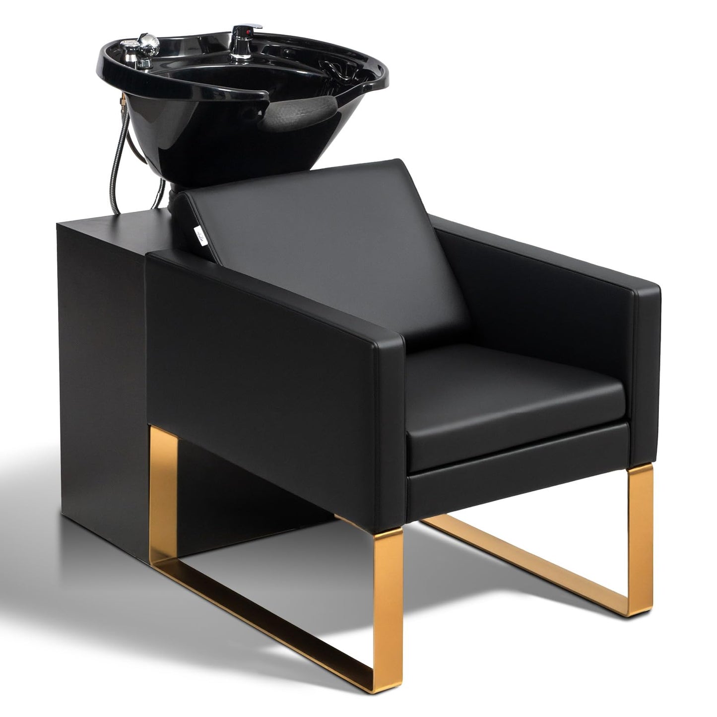 OmySalon BU2001 Salon Shampoo Backwash Chair Unit with ABS Plastic Bowl & Wooden Cabinet - G59000912