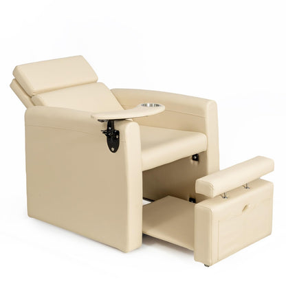 OmySalon PCE-WR Professional Full-Floor Support Electric Pedicure Chair with Adjustable Backrest & Hidden Storage Platfo - G59000797