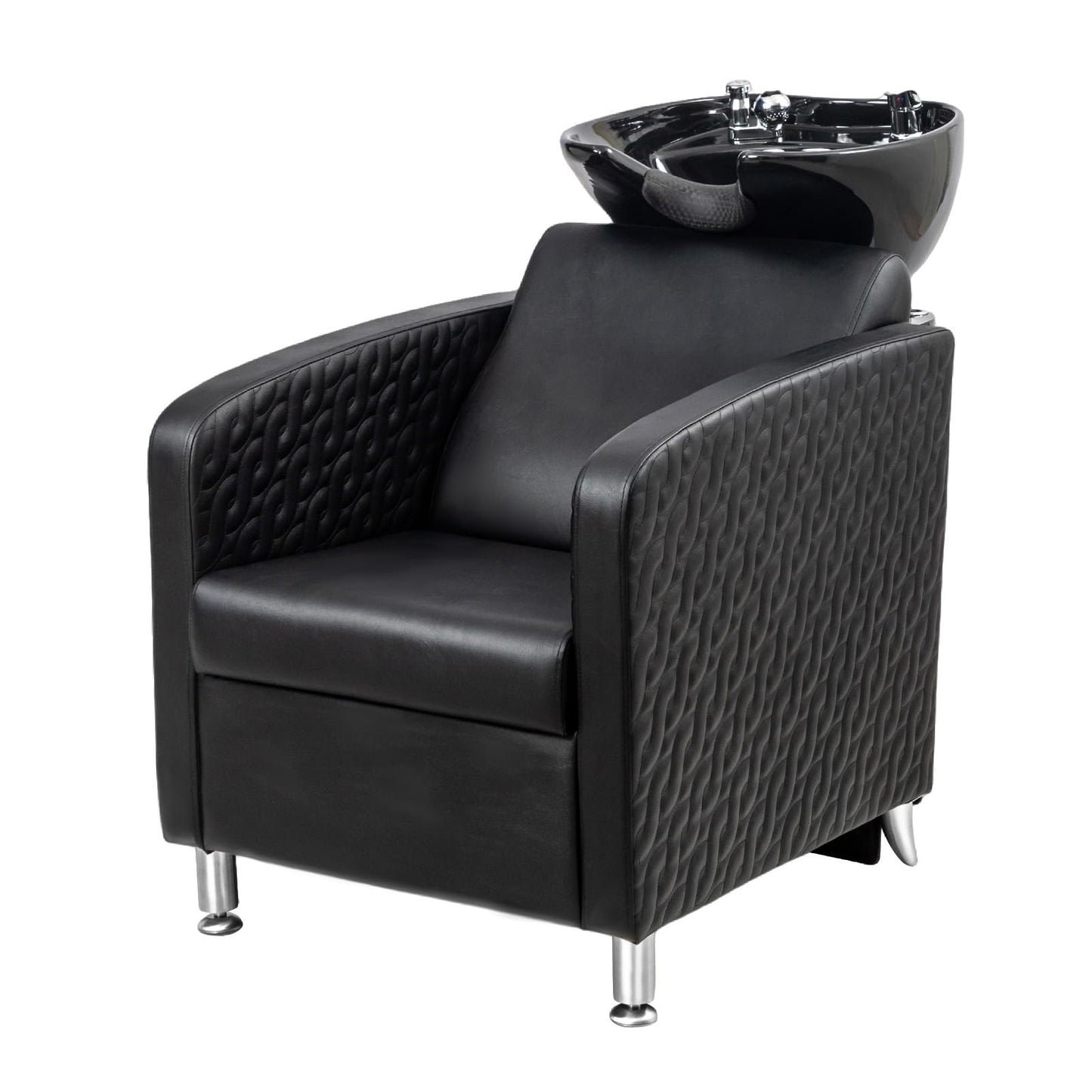 OmySalon BU1411 Salon Shampoo Bowl and Chair Backwash Unit with Tilting Porcelain Bowl - G59001041