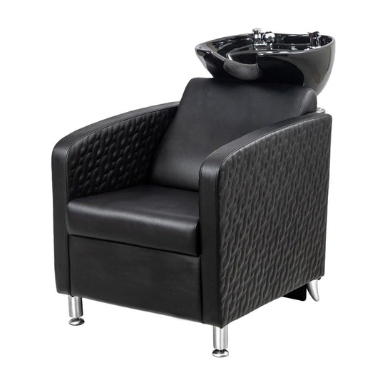OmySalon BU1411 Salon Shampoo Bowl and Chair Backwash Unit with Tilting Porcelain Bowl - G59001041