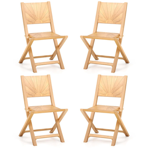 Tangkula 2/4 Pieces Folding Patio Chairs(Sun Back) - 2*JV12297