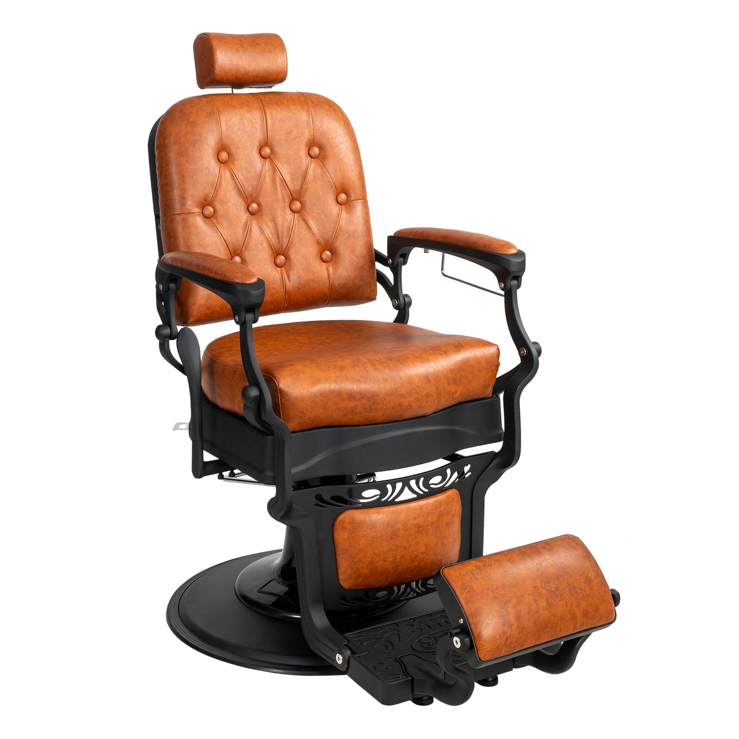 OmySalon PH701 Vintage Style Heavy Duty Hydraulic Recline Square Backrest Barber Chair - G59000701
