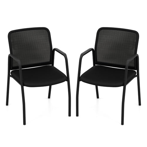 Tangkula Conference Chairs, Office Guest Chairs with Ergonomic Mesh Backrest - 3*CB10600DK-2