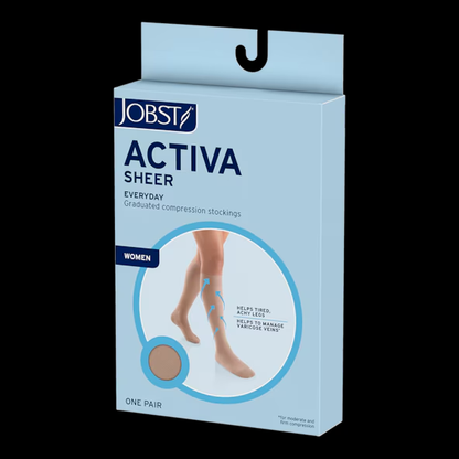 Jobst Activa Sheer 8-15 Waist High Closed Toe Silky Beige