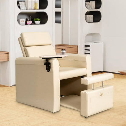 OmySalon PCE-WR Professional Full-Floor Support Electric Pedicure Chair with Adjustable Backrest & Hidden Storage Platfo - G59000797