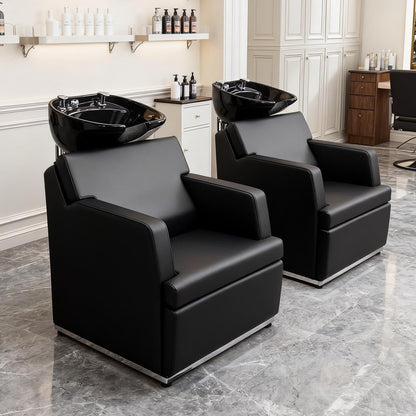 OmySalon BU2601 Salon Shampoo Backwash Chair with Tilting Porcelain Bowl - G59001095