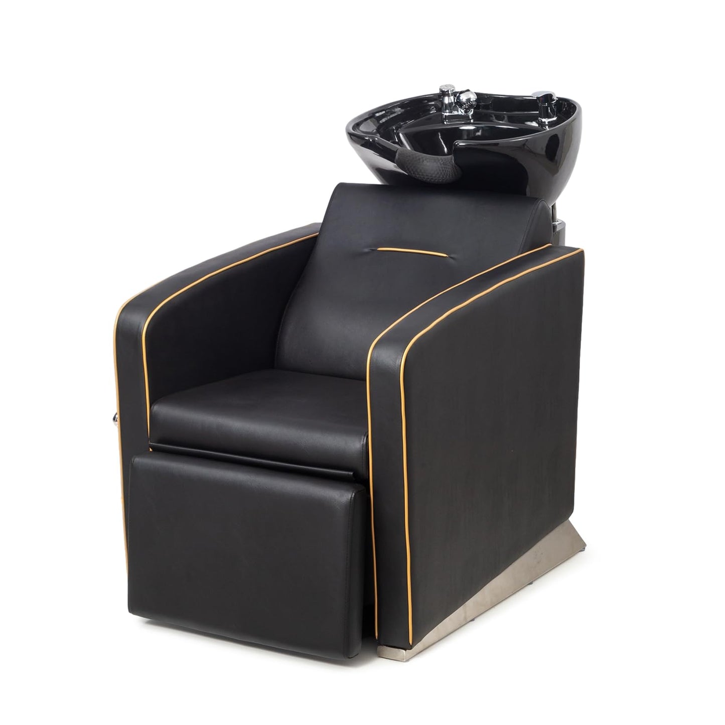 OmySalon BU1221 Salon Shampoo Backwash Chair Unit with Ceramic Shampoo Bowl & Adjustable Footrest - G59001089