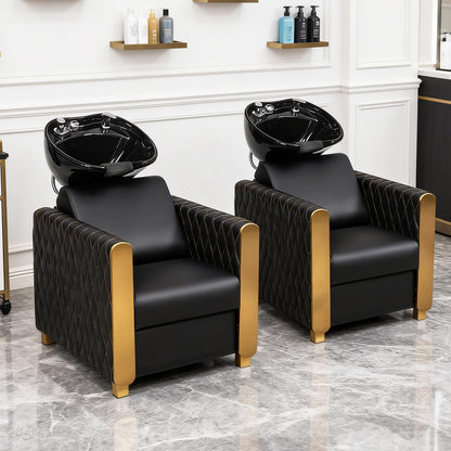 OmySalon BU2701 Salon Shampoo Backwash Chair with Tilting Porcelain Bowl - G59001098