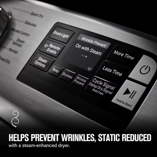 Maytag Smart Capable 7.4-cu ft Steam Cycle Smart Electric Dryer (White) ENERGY STAR