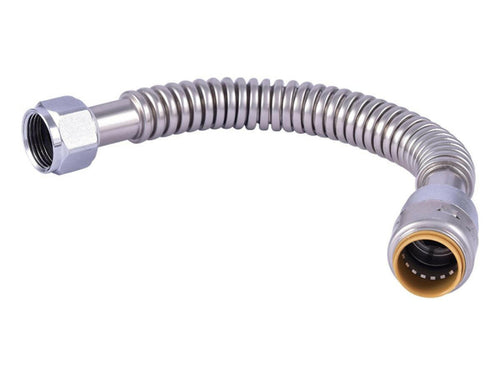 GE SharkBite Max 3/4 in. Push-to-Connect x 3/4 in. FIP x 12 in. Corrugated Stainless Steel Water Heater Connector -  URSS3088FX12