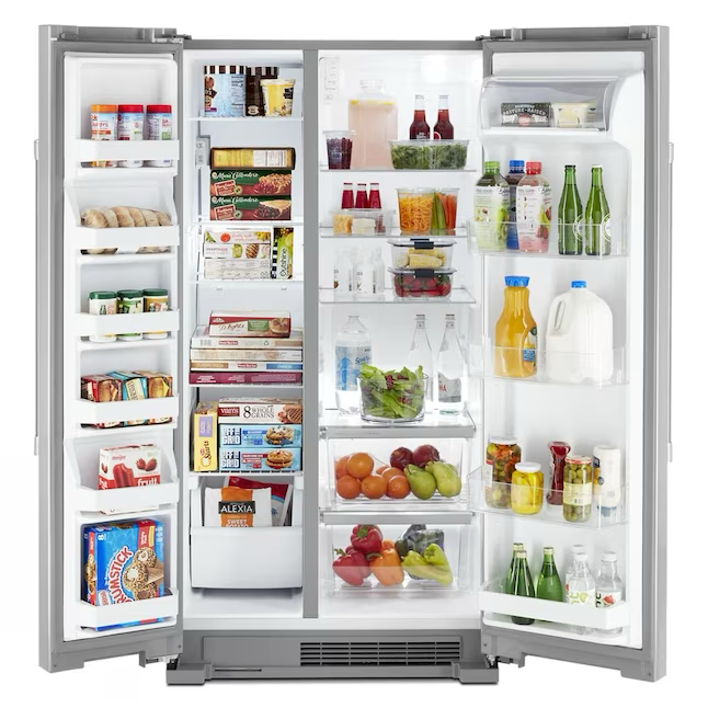 Maytag 24.9-cu ft Side-by-Side Refrigerator (Fingerprint Resistant Stainless Steel)