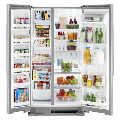Maytag 24.9-cu ft Side-by-Side Refrigerator (Fingerprint Resistant Stainless Steel)