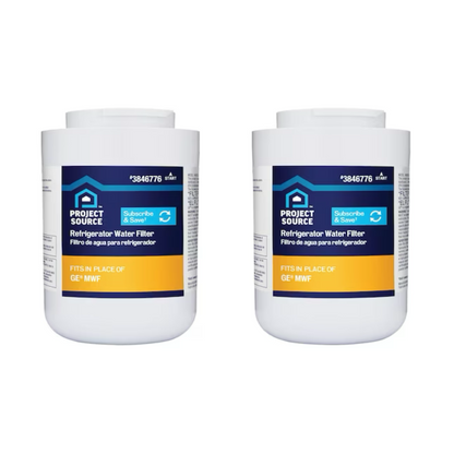 GE  Project Source 6-Month Twist-in Refrigerator Water Filter G-1-2 Fits GE MWF 2-Pack - 3846776