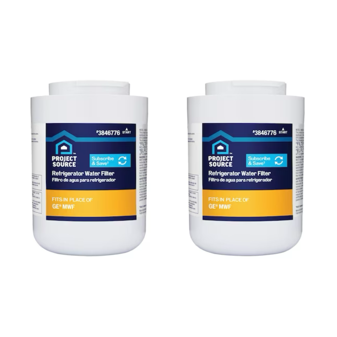 GE  Project Source 6-Month Twist-in Refrigerator Water Filter G-1-2 Fits GE MWF 2-Pack - 3846776