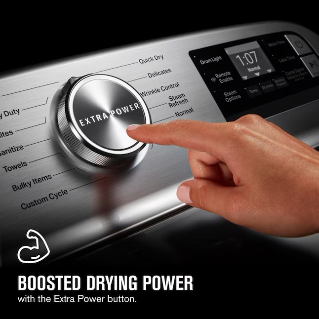 Maytag Smart Capable 7.4-cu ft Steam Cycle Smart Electric Dryer (White) ENERGY STAR