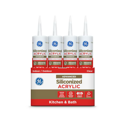 GE Advanced Siliconized Acrylic Kitchen and Bath 10.1-oz Clear Paintable Latex Caulk - 21223012