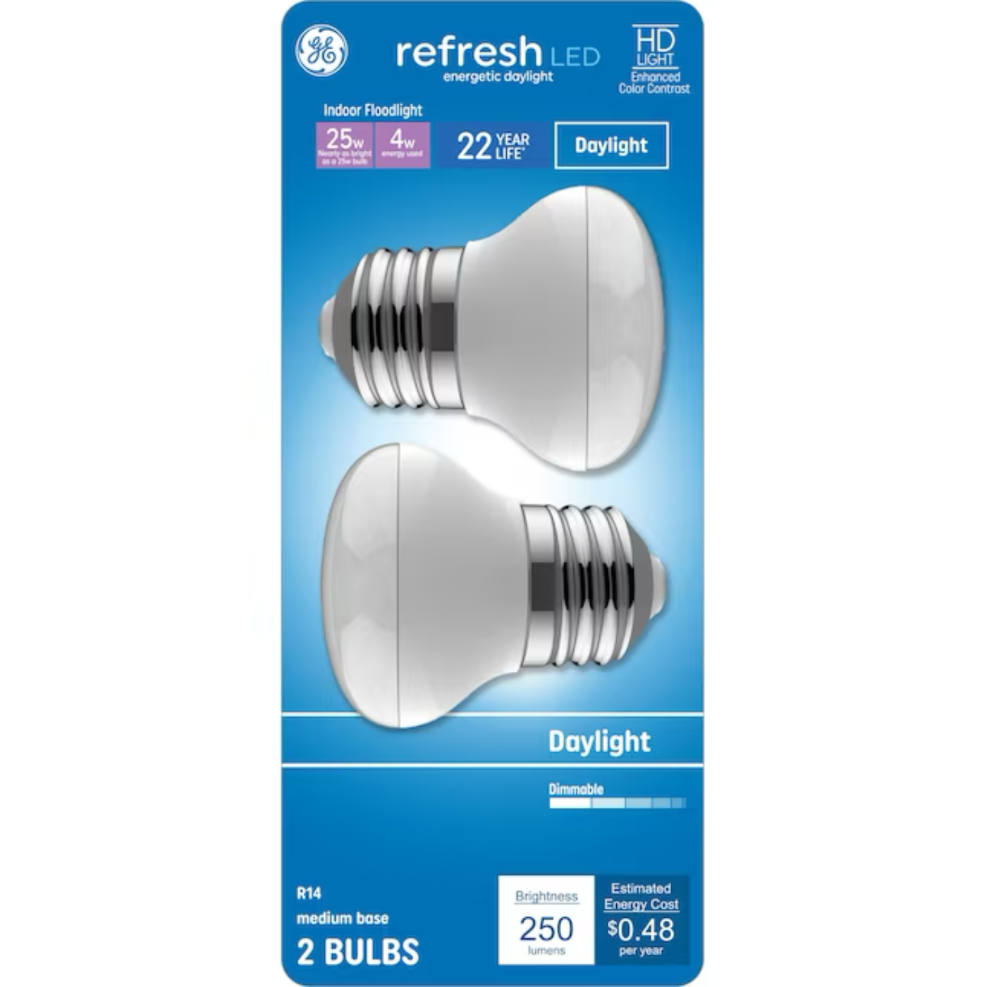 GE 25-Watt EQ R14 Daylight Medium Base (e-26) Dimmable LED Light Bulb - 71223210