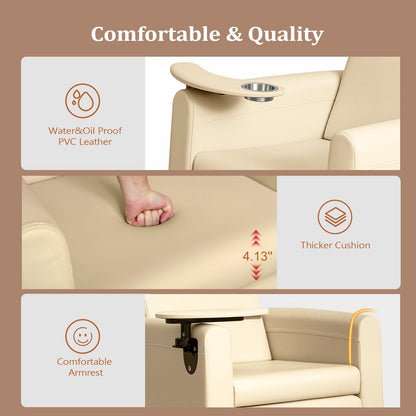 OmySalon PCE-WR Professional Full-Floor Support Electric Pedicure Chair with Adjustable Backrest & Hidden Storage Platfo - G59000797