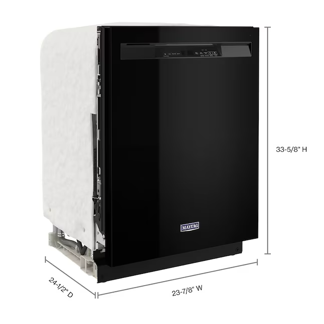 Maytag Front Control 24-in Built-In Dishwasher (Black), 50-dBA