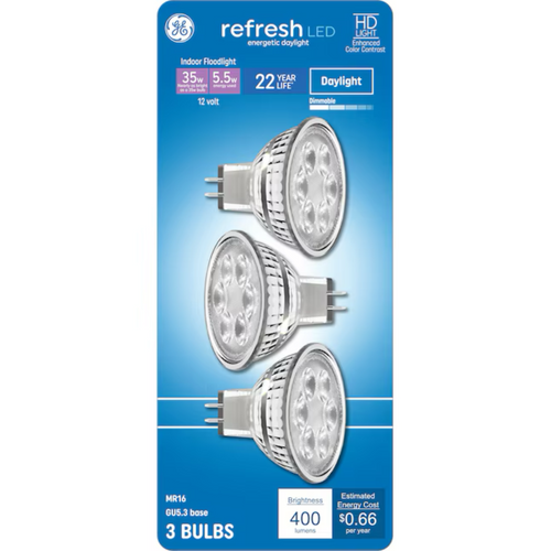 GE 35-Watt EQ MR16 Daylight Gu5.3 Dimmable LED Light Bulb - 71223209