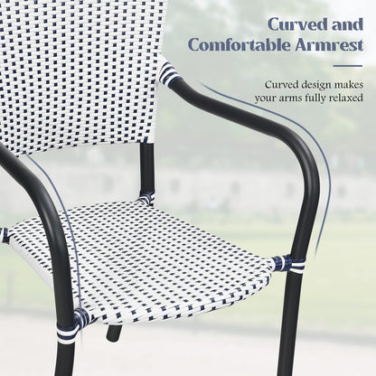 Tangkula Set of 4 Stackable Outdoor Patio Wicker Chairs - NP10073WL