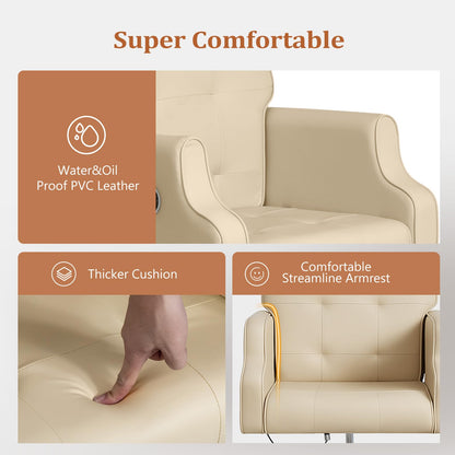 OmySalon PCM-WB 360° Rotation Hydraulic Pedicure Chair with Bubble Massage Foot Bath & Rolling Stool - G59000795