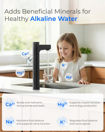 Waterdrop X16 Black Tankless Reverse Osmosis System | 1600 GPD | 11-Stage Filtration | UV Sterilization | Alkaline Mineral Technology | Smart Faucet | NSF/ANSI 42, 58 & 372 Certified