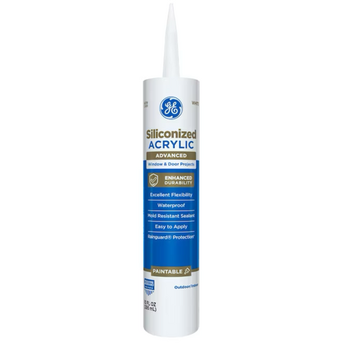GE Advanced Siliconized Acrylic Windows, Doors, Ext 10.1-oz White Paintable Latex Caulk - 71223245