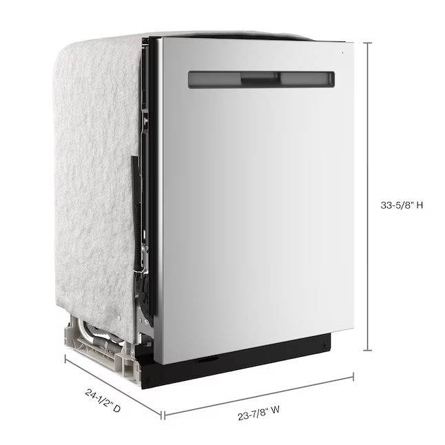 Maytag Eco Series with Pet Pro Sanitization Cycle Top Control 24-in Built-In Dishwasher With Third Rack (Fingerprint Resistant Stainless Steel), 50-dBA