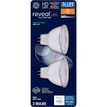 GE Reveal HD 50-Watt EQ MR16 Color-enhancing G5.3 Base Dimmable LED Light Bulb - 71223214