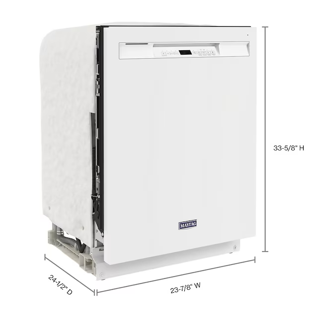 Maytag Front Control 24-in Built-In Dishwasher (White), 50-dBA