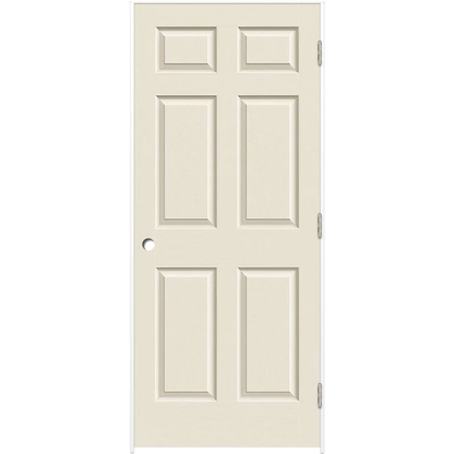ReliaBilt 30-in x 80-in 6-panel Hollow Core Primed Molded Composite Left Hand Inswing Single Prehung Interior Door
