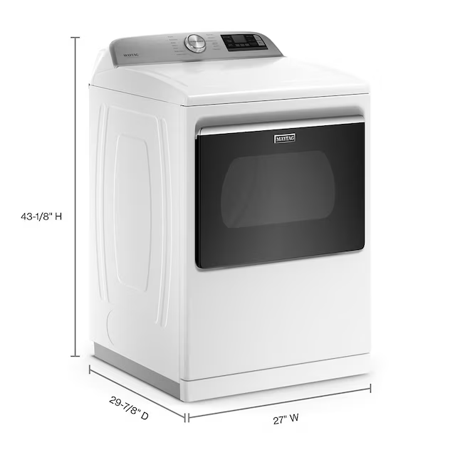 Maytag Smart Capable 7.4-cu ft Steam Cycle Smart Electric Dryer (White) ENERGY STAR