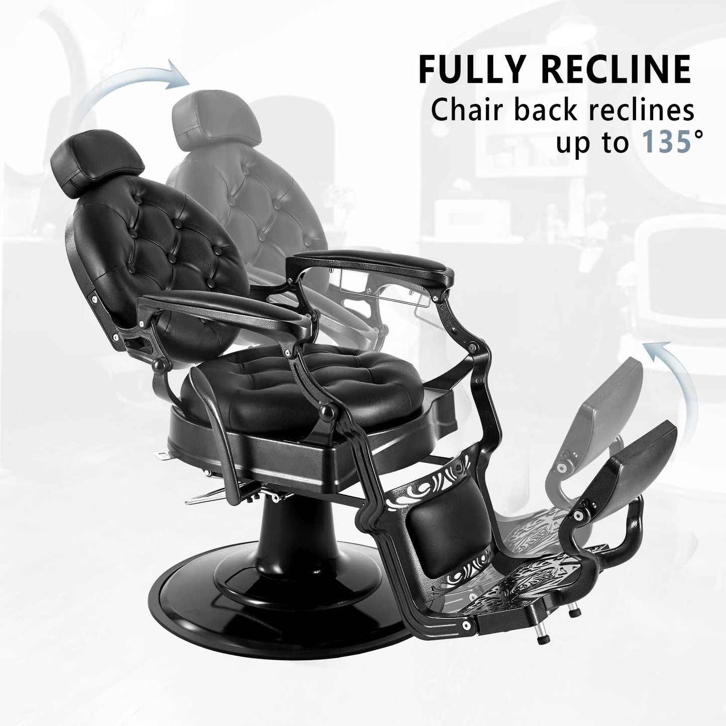 OmySalon 4 Operator Vintage Mobile Barber Package Black - BP3-4B