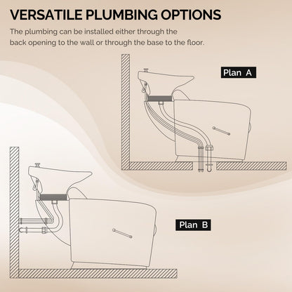 OmySalon BU1221 Salon Shampoo Backwash Chair Unit with Ceramic Shampoo Bowl & Adjustable Footrest - G59001089