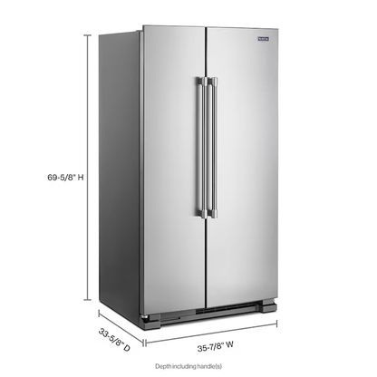 Maytag 24.9-cu ft Side-by-Side Refrigerator (Fingerprint Resistant Stainless Steel)