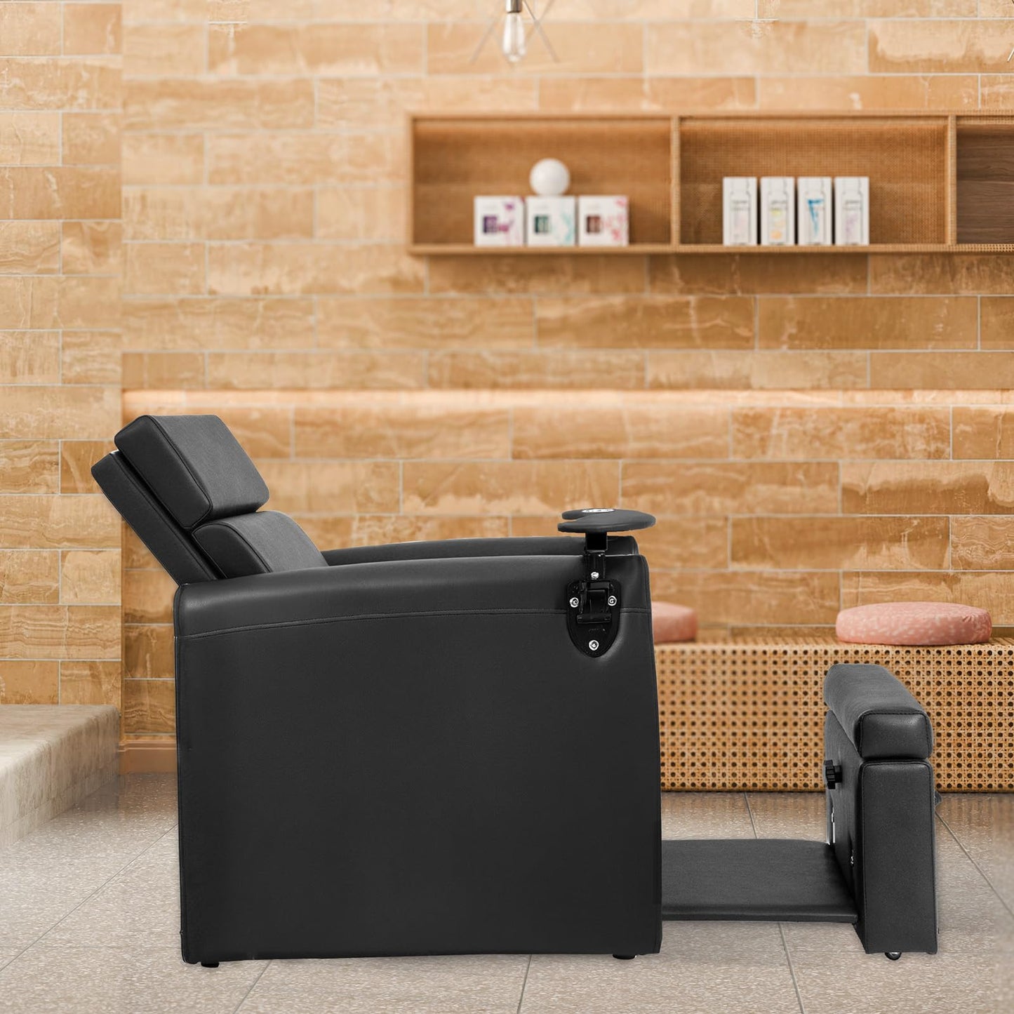 OmySalon PCE-WR Professional Full-Floor Support Electric Pedicure Chair with Adjustable Backrest & Hidden Storage Platfo - G59000797