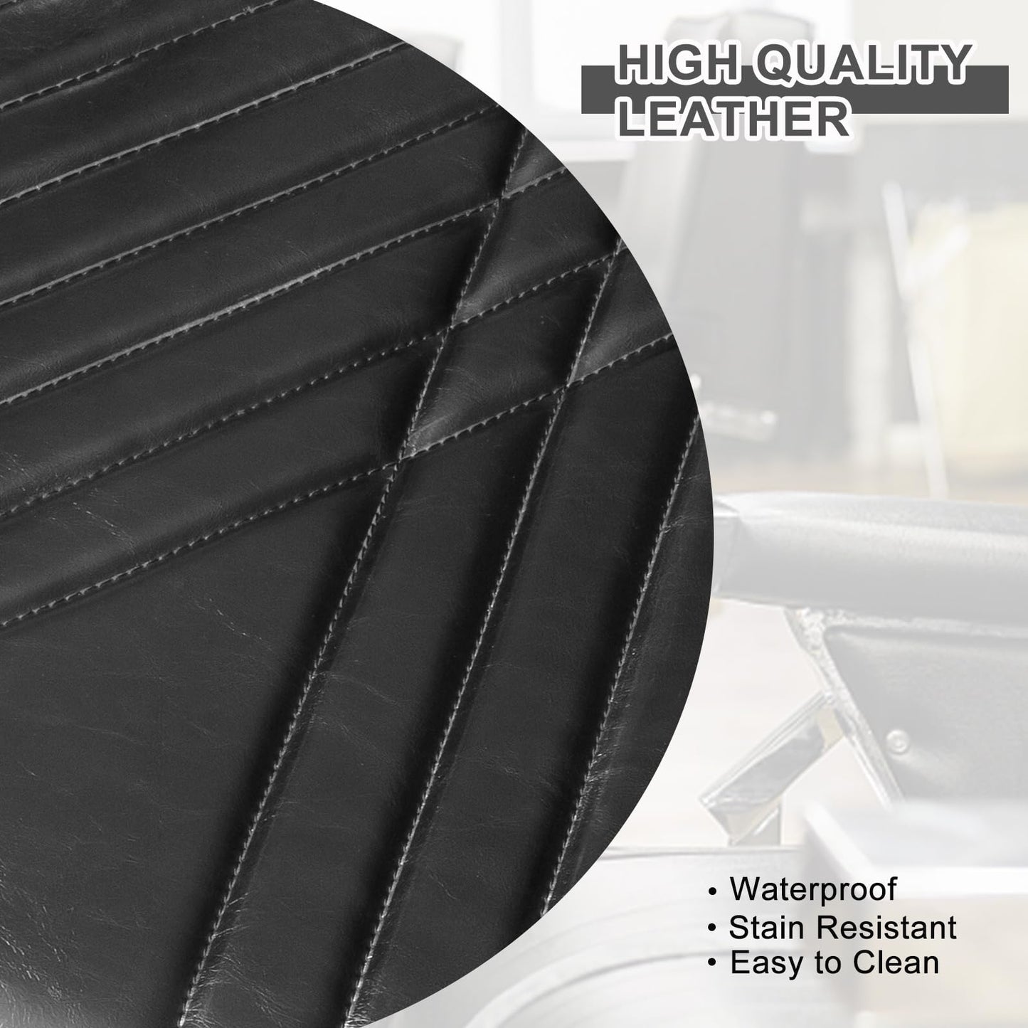 OmySalon PH699 Vintage Style Heavy Duty Hydraulic Recline Square Twill Backrest Barber Chair - G59000699