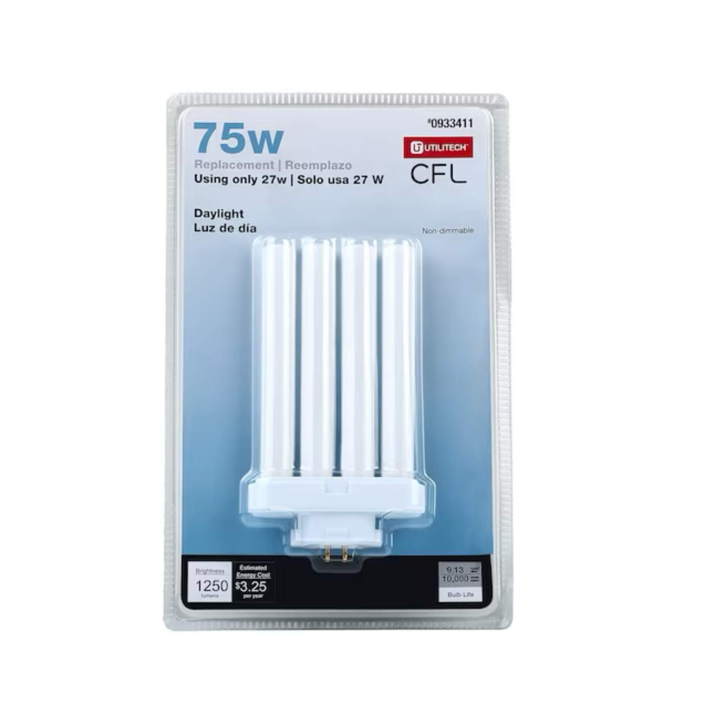 GE Utilitech Cfl 75-Watt EQ Quad tube Daylight Gx10q-4 Pin Base Cfl Light Bulb - 71223283