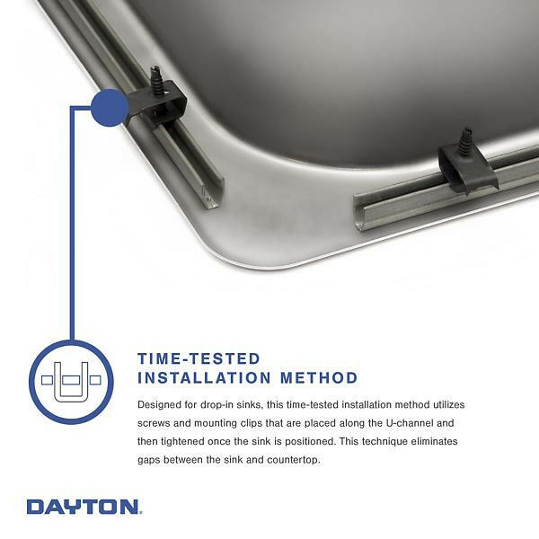 Dayton Stainless Steel 33" x 21-1/4" x 5-3/8" 4-Hole Equal Double Bowl Drop-in Sink