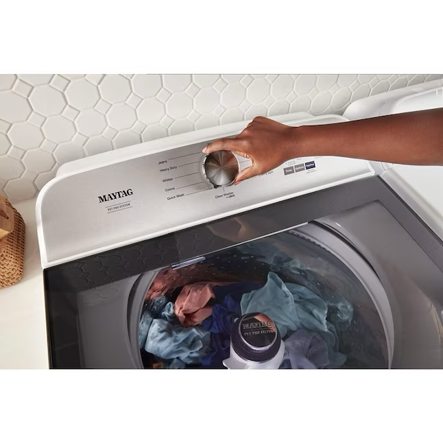 Maytag Pet Pro 4.7-cu ft High Efficiency Agitator Top-Load Washer (White)