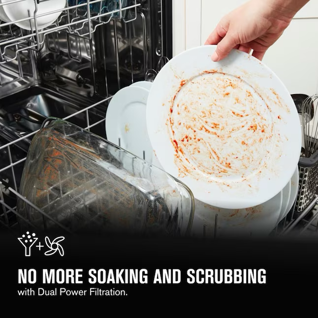 Maytag Front Control 24-in Built-In Dishwasher (White), 50-dBA