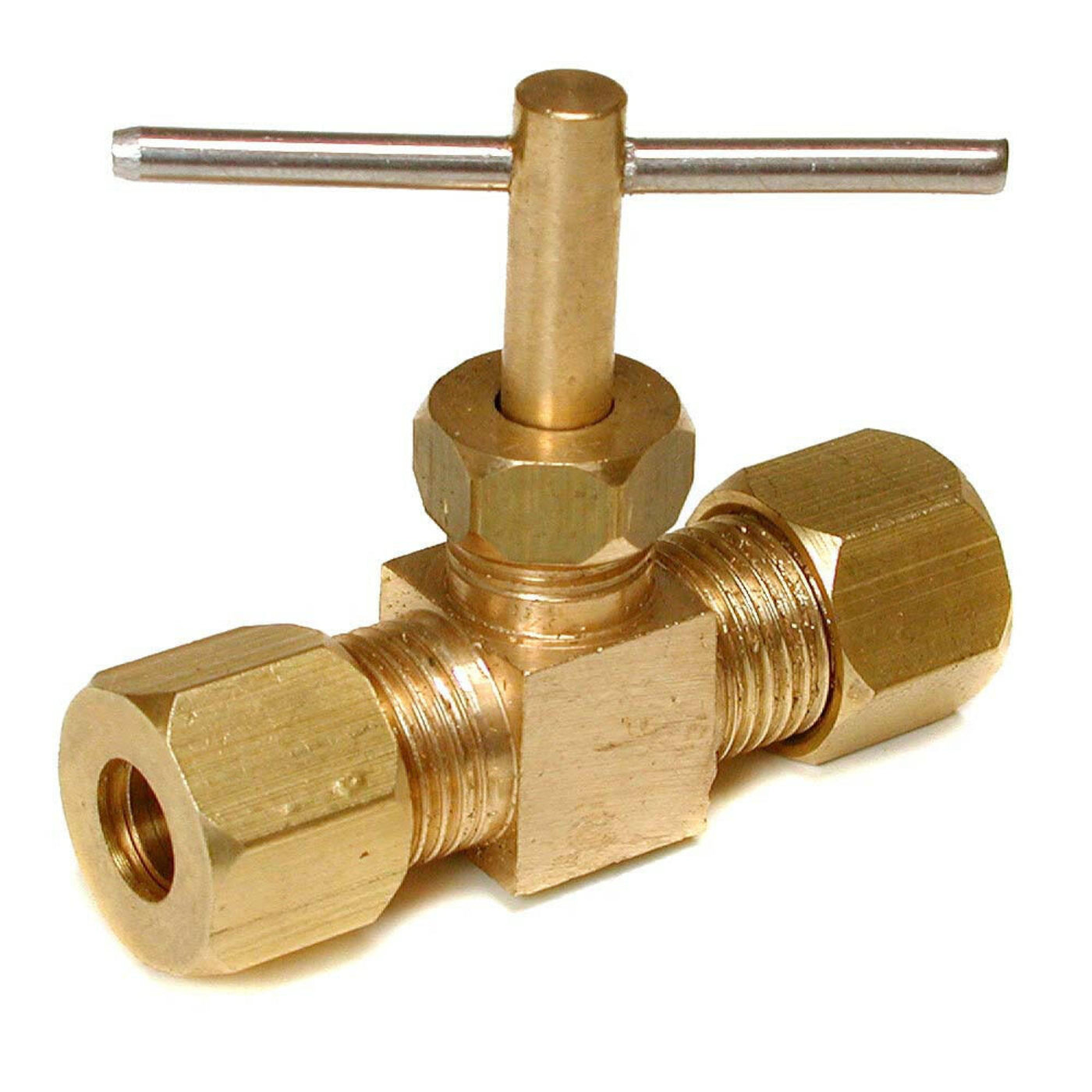 GE  Dial ¼” cc x ¼” cc Straight Compression Needle Valve - 11223260